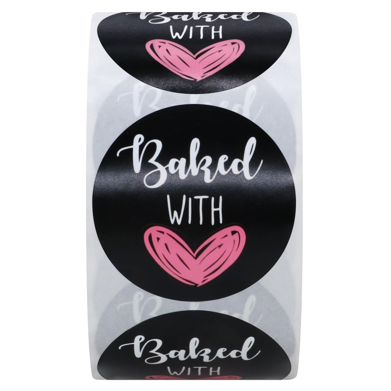 Hybsk Baked with Love Stickers for Bakeries Bake Sales Presents Seals Weddings Baby Showers Events Baking Stickers(1.5 inch) - Image 3